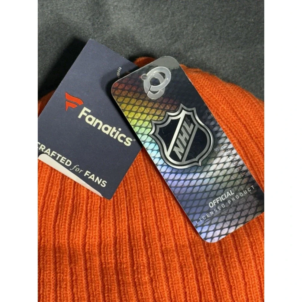 Fanatics Hockey Philadelphia Flyers NHL Cuffed Knit Beanie Orange Stocking Hat‎